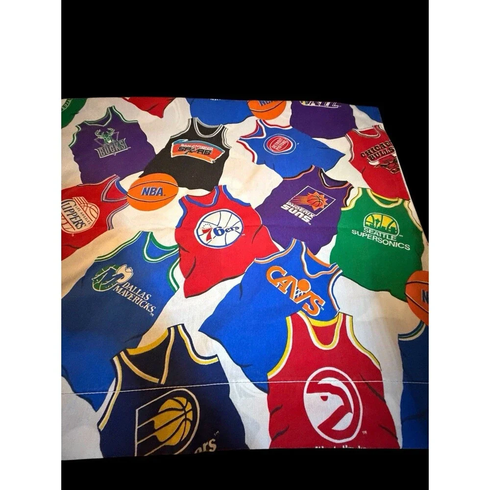 Vtg 1990s NBA Basketball Full Standard Sheet Flat Sheet Only